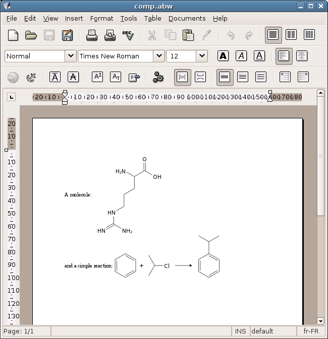 GChemPaint in Abiword