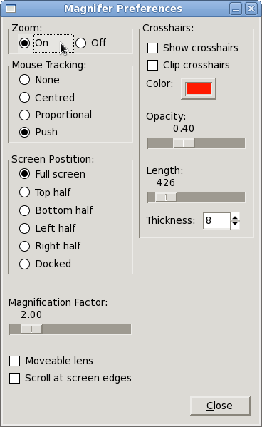 Magnifier Preferences Test Dialog